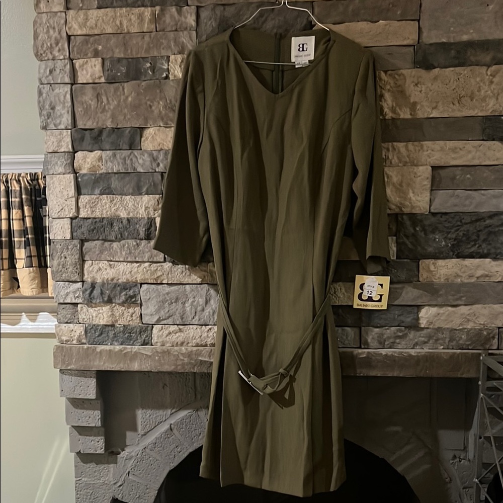 Elegant Olive Green Dress